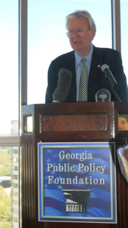John Blundell, who was policy advisor to British Prime Minister Margaret Thatcher, spoke to the Georgia Public Policy Foundation in October 2012. He died on July 22.