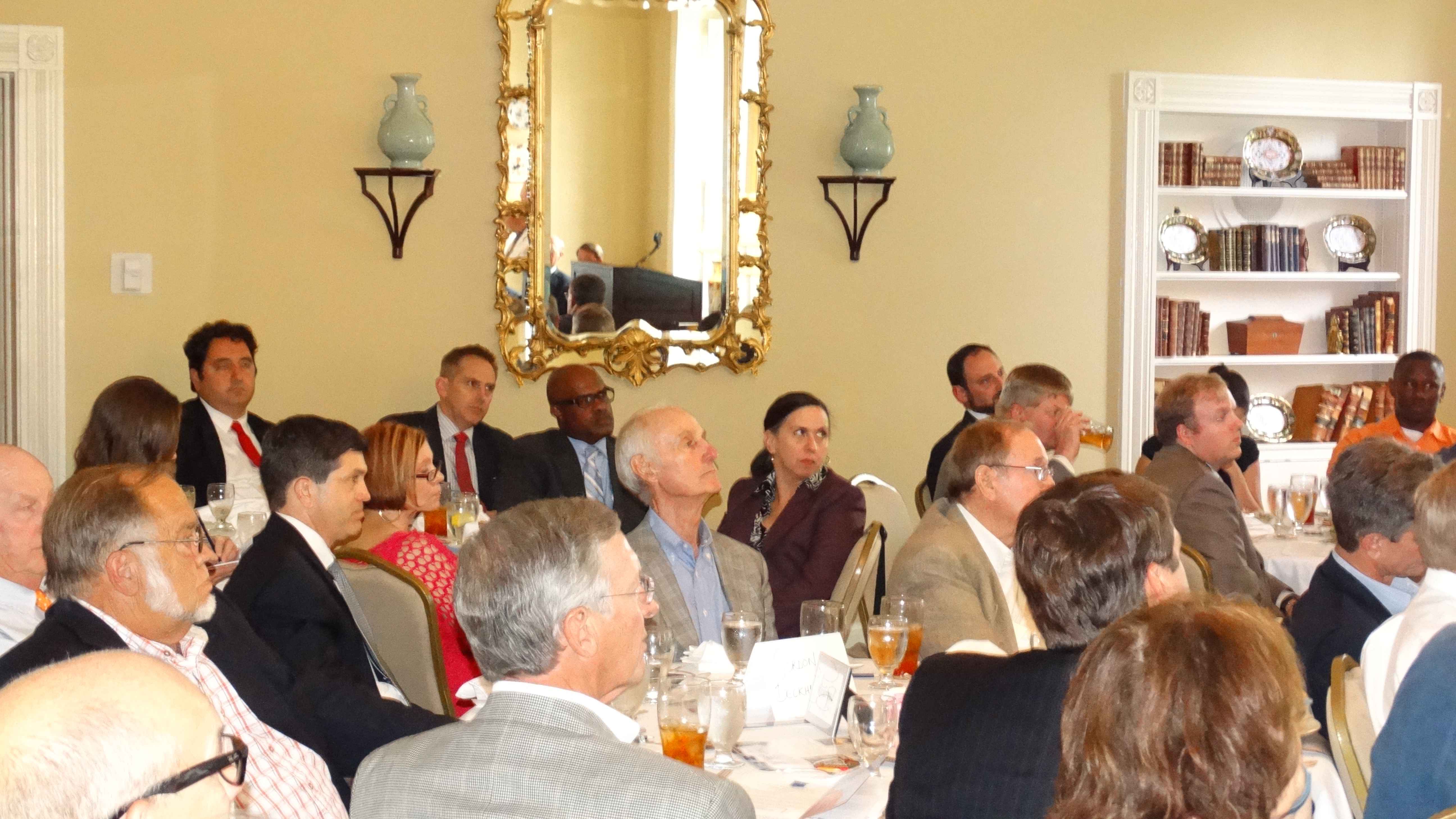 ATtendees listen intently to speaker Dr. Ben Scafidi at the Foundation's 2014 Friedman Legacy for Freedom Event in Macon on Thursday